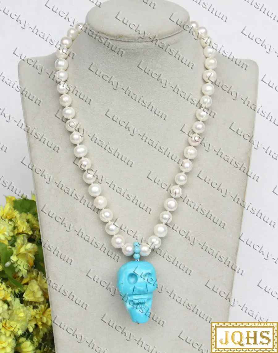 

Естественное ожерелье с фотографией, цвет бирюза, 18 дюймов, 10 мм, с застежкой 9K, c470