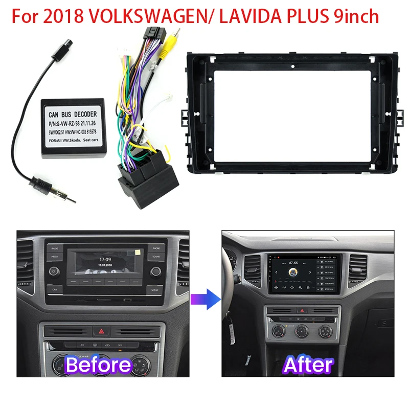 Фото Автомобильная мультимедийная радиорамка для Volkswagen Lavida Magotan 2018 + навигационная рамка с большим экраном №1