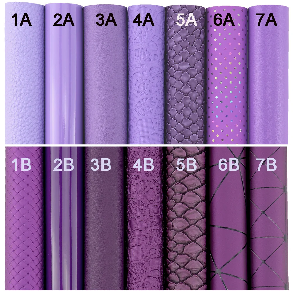 Простая однотонная светло-фиолетовая гладкая ткань из искусственной кожи личи