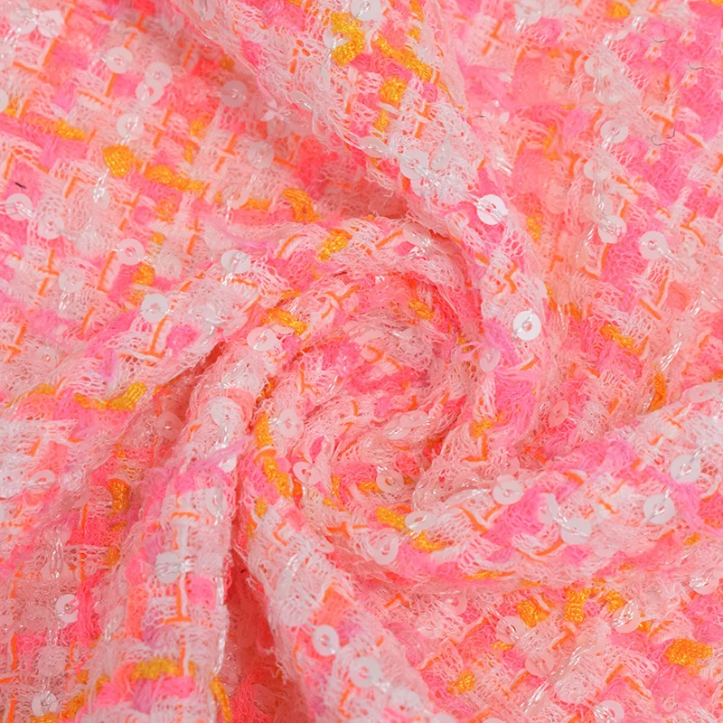 Флуоресцентная Порошковая твидовая ткань с блестками НОВАЯ шапка из полиэстера