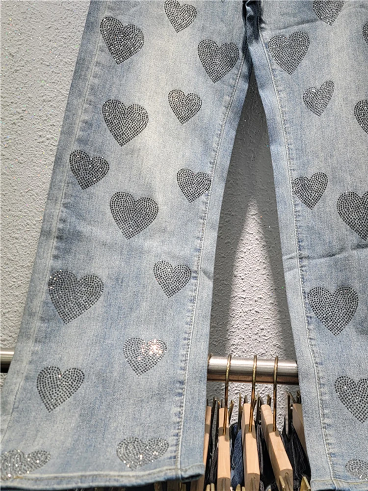 Женские джинсы с завышенной талией DEAT свободные прямые широкие брюки из денима