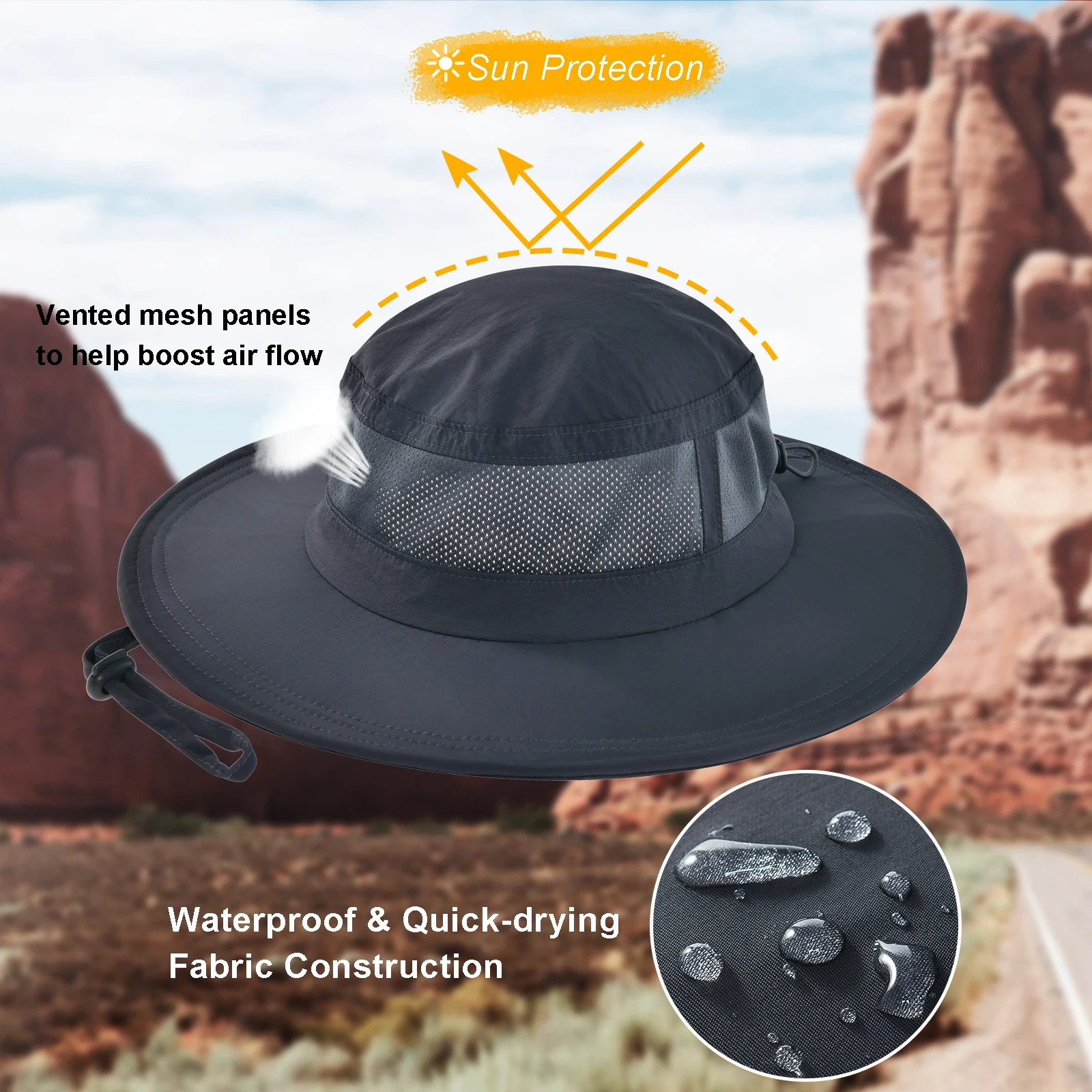 Шляпа FEICUI унисекс легкая с вентиляционными отверстиями Пляжная летняя шапка от