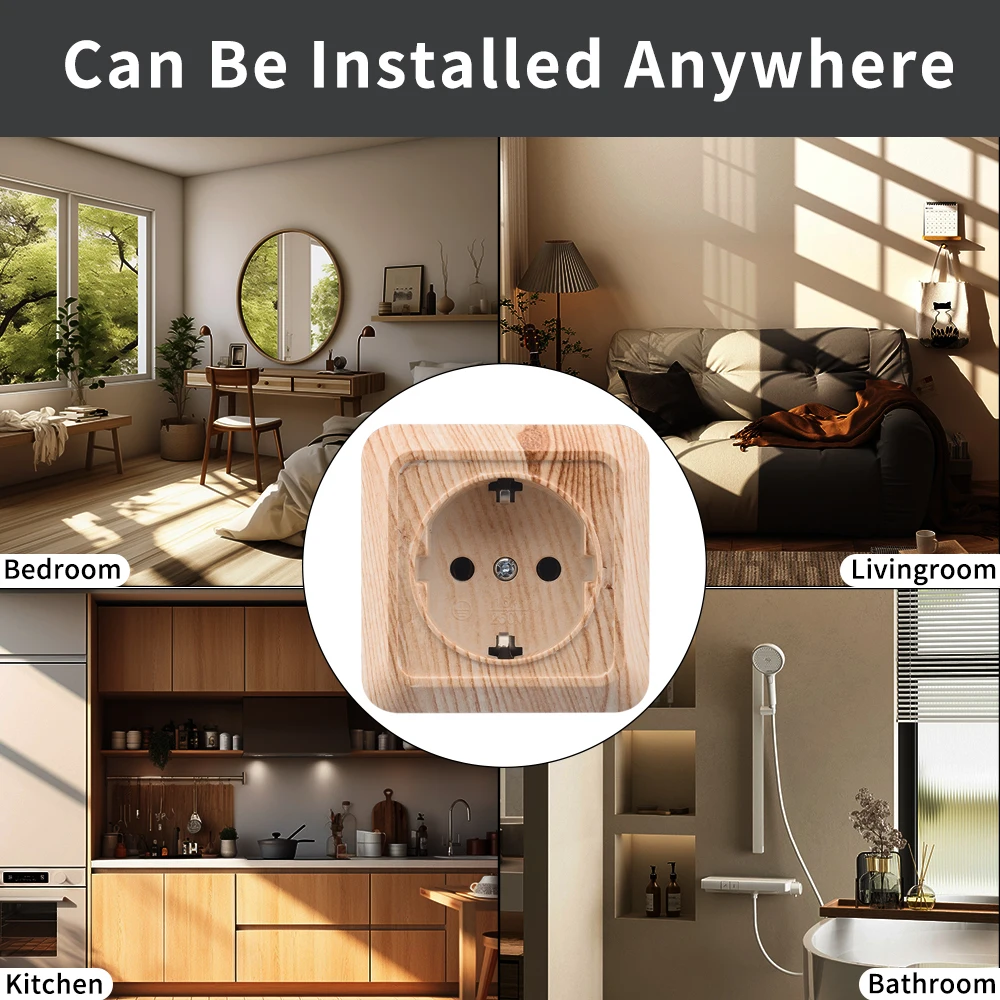 WESA Деревянная настенная розетка электрические розетки европейского стандарта