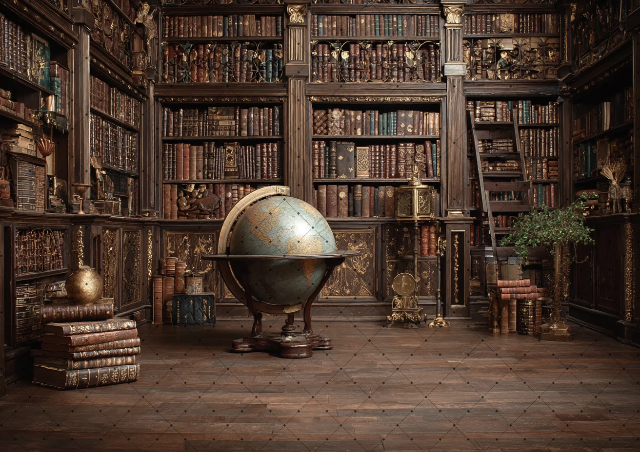 Фото Фон для фотосъемки: книжный шкаф, книжный магазин, декор для детских и студенческих портретов, фон для дня рождения, баннер для фотостудии №4