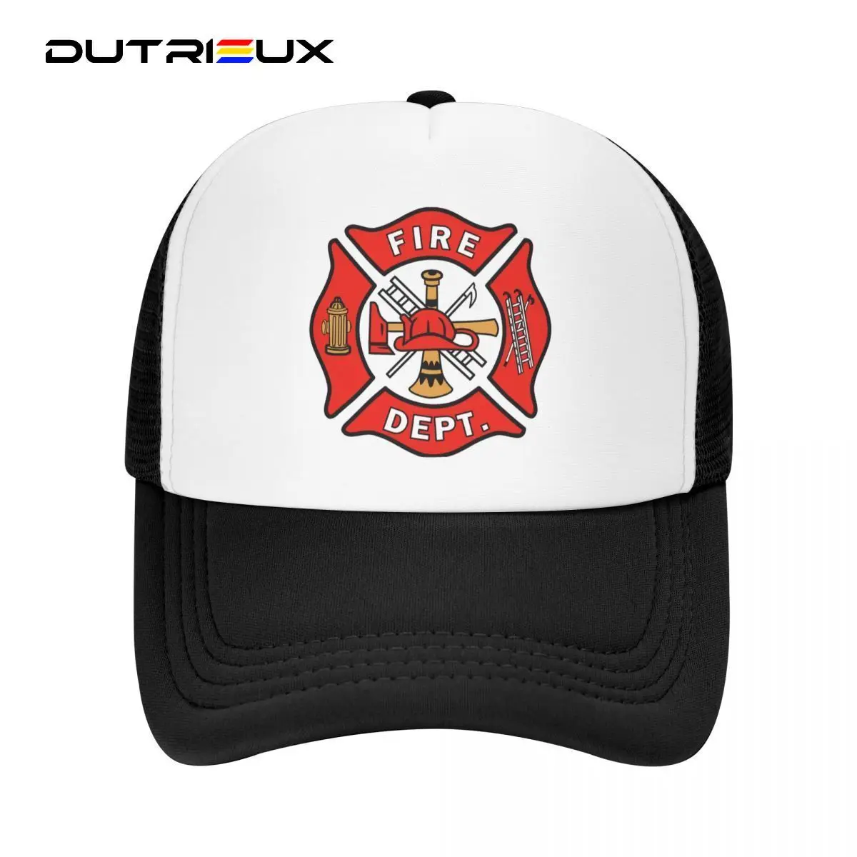 

DUTRIEUX Fashion Unisex Firefighter Department Logo Hat Adult Fireman Fire Rescue Adjustable Baseball Cap Hip Hop Snapback Hats