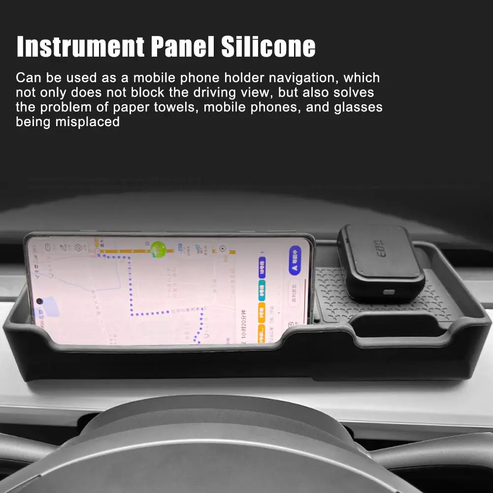 

Силиконовый ящик для хранения приборной панели автомобиля, приборной панели, задний и т. Д., кронштейн-органайзер для Tesla Model 3/Y, интерьер Acce I1T8