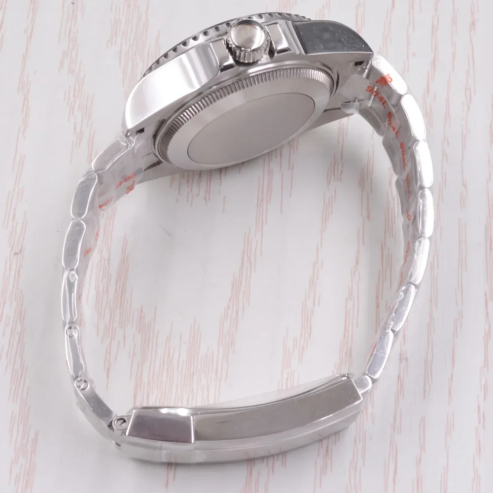 44 мм индивидуальный логотип NH35 Механизм Белый стерильный циферблат Керамический