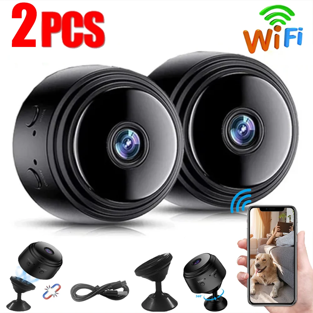 2pcs A9 Mini Camera Wifi Wireless IP Security Video Camcorders Night Vision Mobile Camera Video HD 1080P Surveillance Smart Home