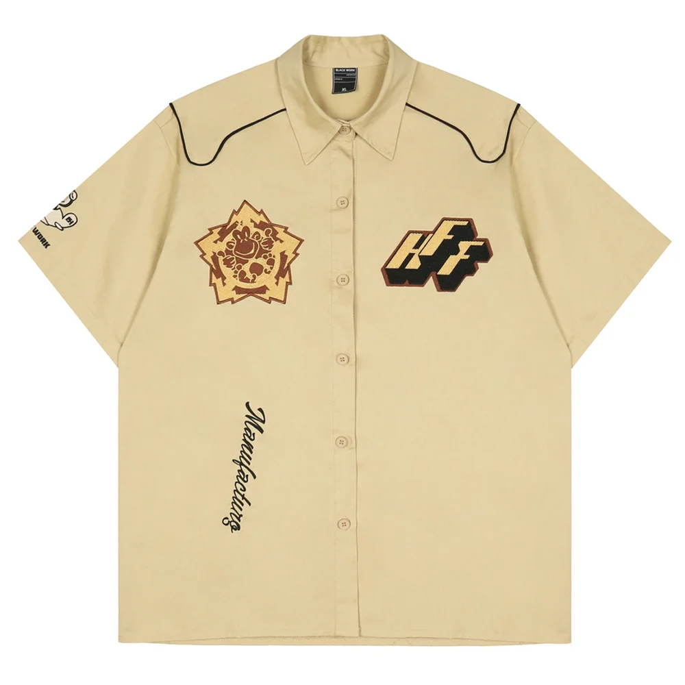 

Мужская летняя рубашка-поло с принтом, рубашка-поло с вышивкой в виде букв, мужская рубашка-оверсайз в стиле хип-хоп, Мужская одежда, 2022