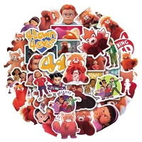 50pcs new disney movie turning red stickers laptop macbook cup guitar luggage fridge skateboard bicycle tide logo decal sticker