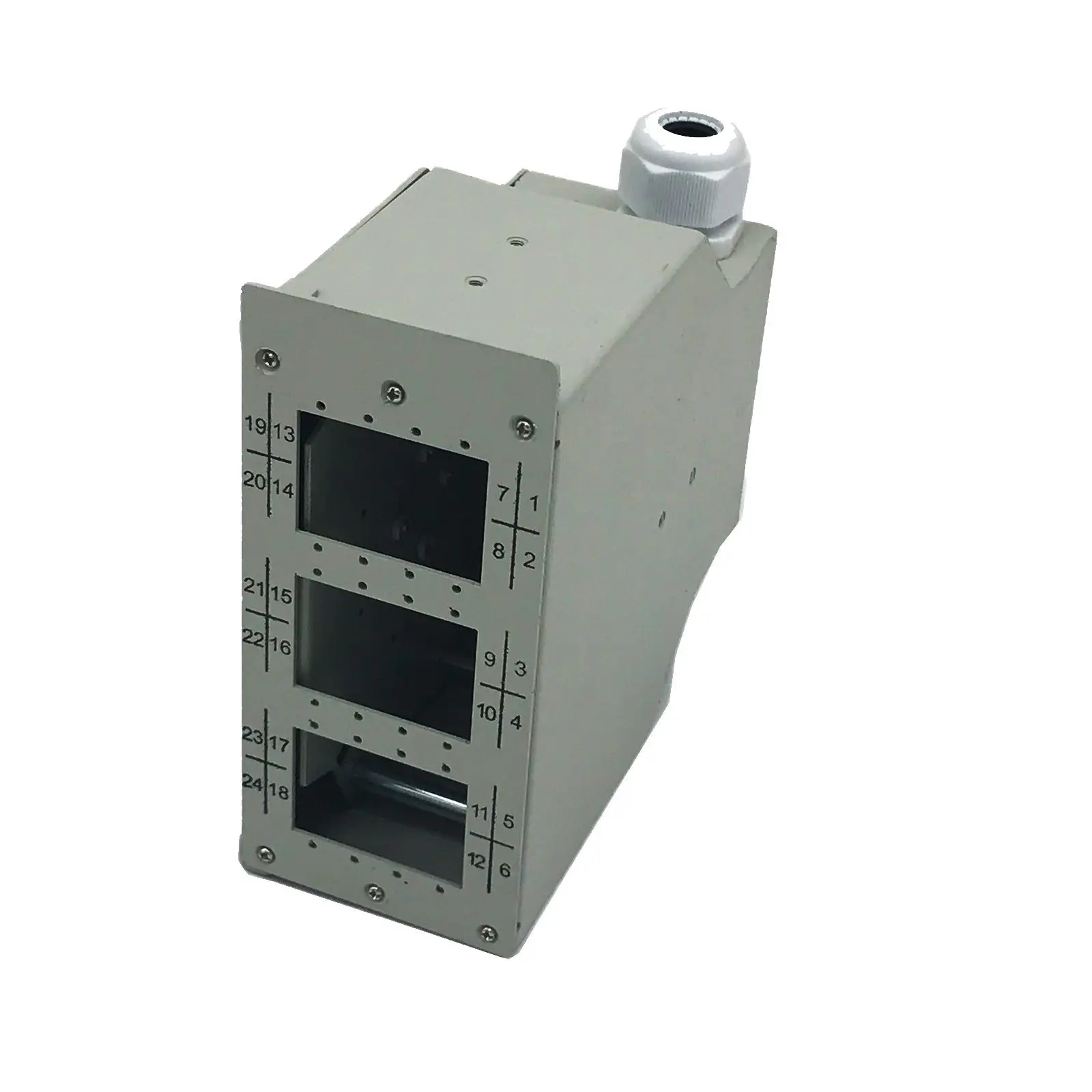 24-port industrial Din-rail Mount Fiber Patch Panel, Fiber Distribution box suitable for SC/ST/FC/LC Adapter