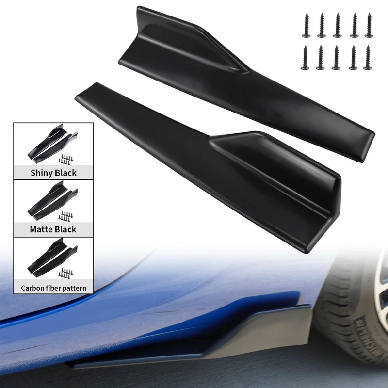 

2Pcs/Set Car Body Side Skirts 45cm Universal Anti-Scratch Winglet Wings Bumper Splitters Kit Modified Sideskirts Carbon Black