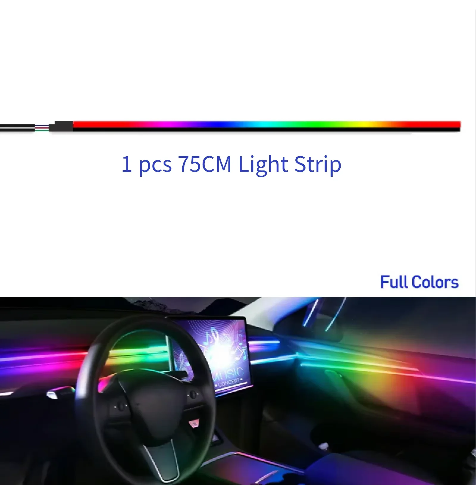 

RGB Акриловые Светодиодные Боковые Габаритные Огни Для Автомобиля 35/75/110 См, 64/213 Цветов, Атмосферная Лампа, Автоаксессуары