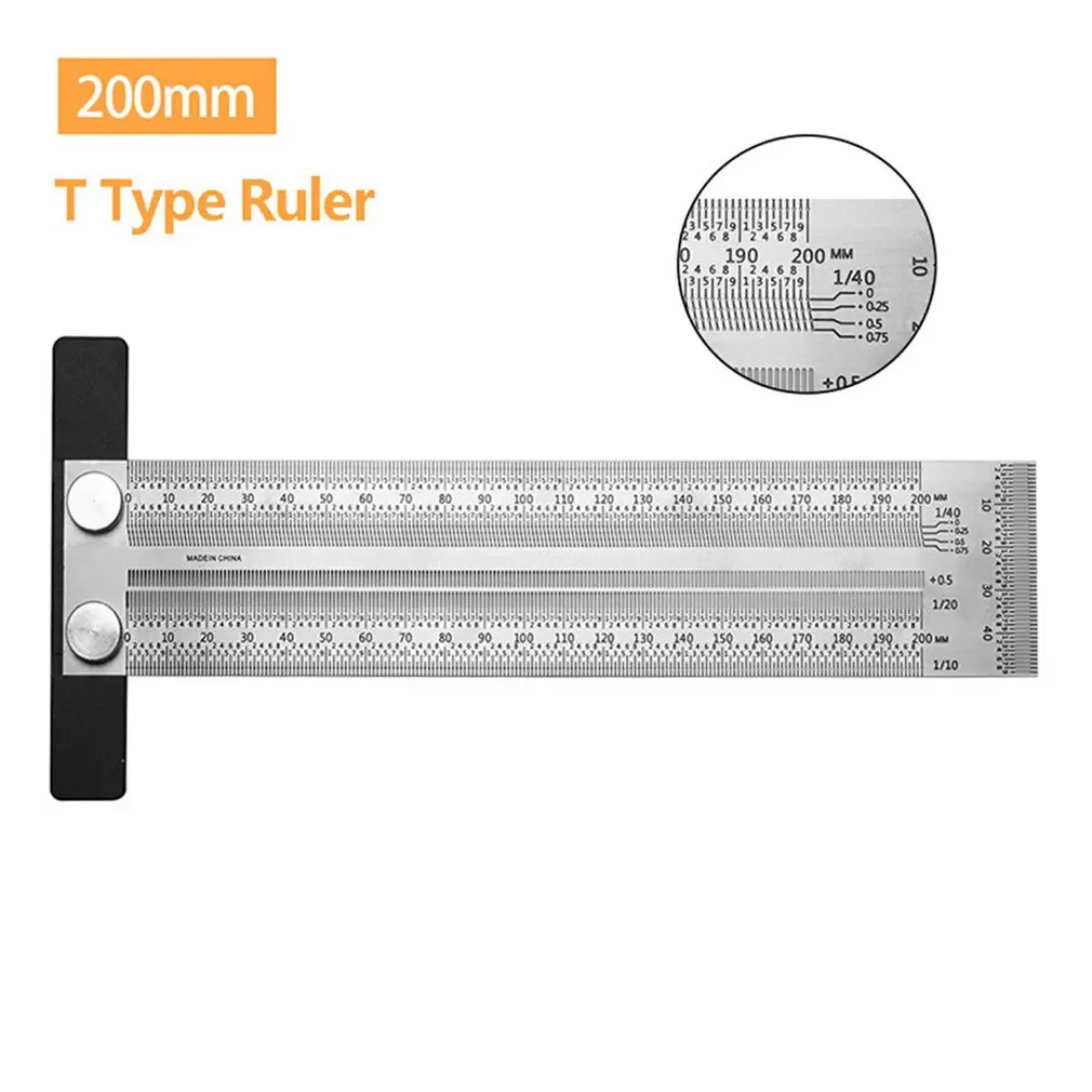 

T-Ruler Precision Marking Line Ruler Scribe Ruler Woodworking Backer Ruler Scale Ruler Stainless Steel Ruler Woodworking Tools