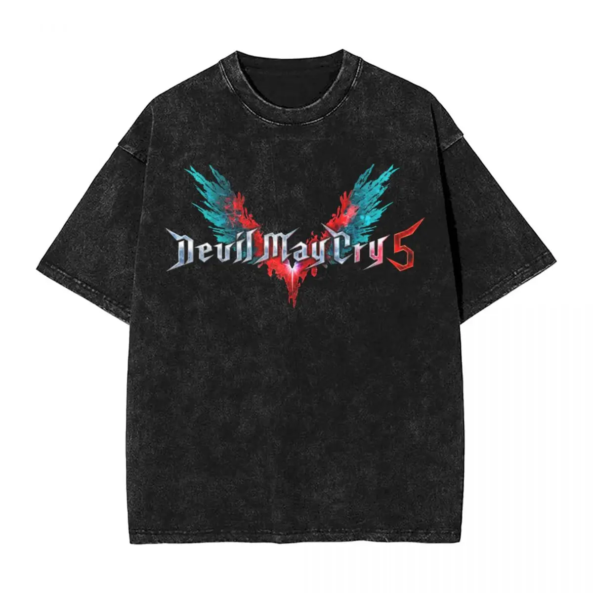 Футболка DMC 5 Devil May Cry Washed уличная модная футболка в стиле хип-хоп футболки топы для