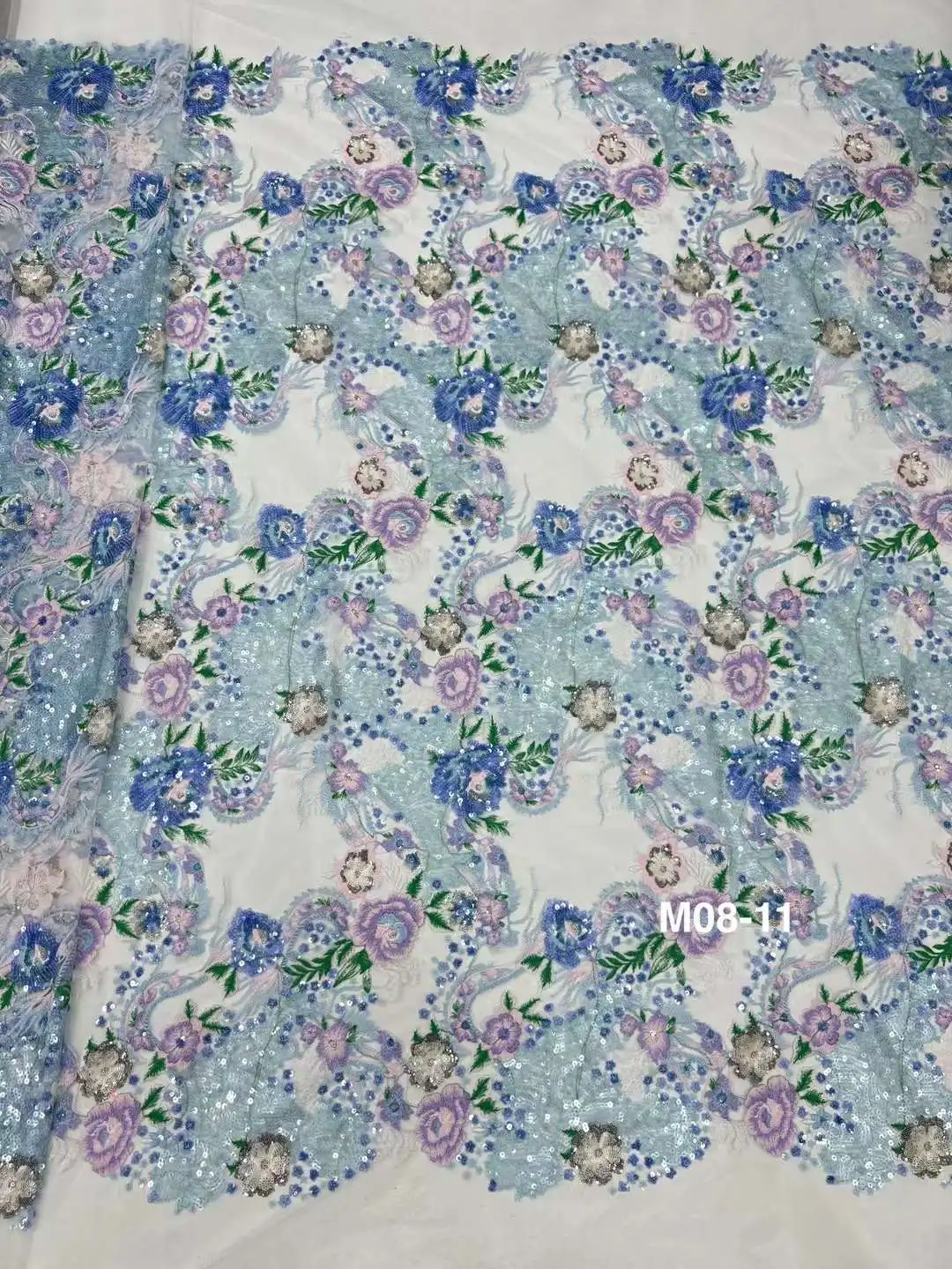 Роскошные африканские кружевные ткани 2024 бусин вышивка женское синее Тюлевое
