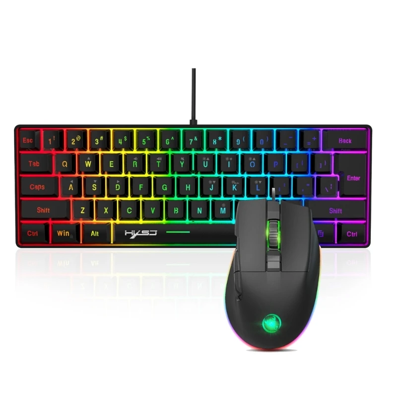 

Gaming Keyboard Set Gaming Mouse RGB LED Backlit Keyboards USB Wire Dropship