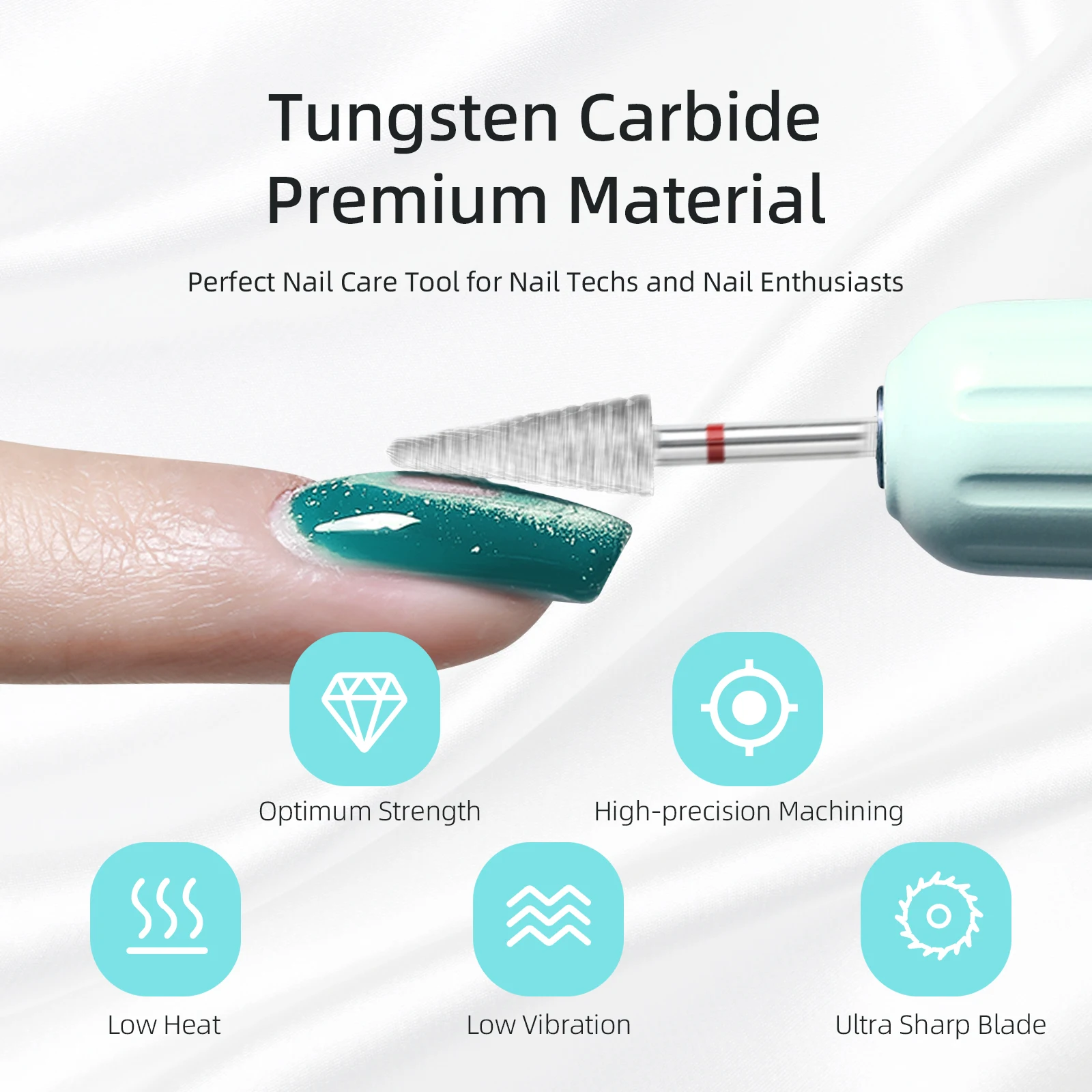 Сверла для маникюра HYTOOS карбидные насадки 15 мм 3/32 дюйма