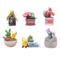 pokemon figure bikachu bulbasaur action figures collection set of 6 anime figures japanese pvc material gifts for childrens