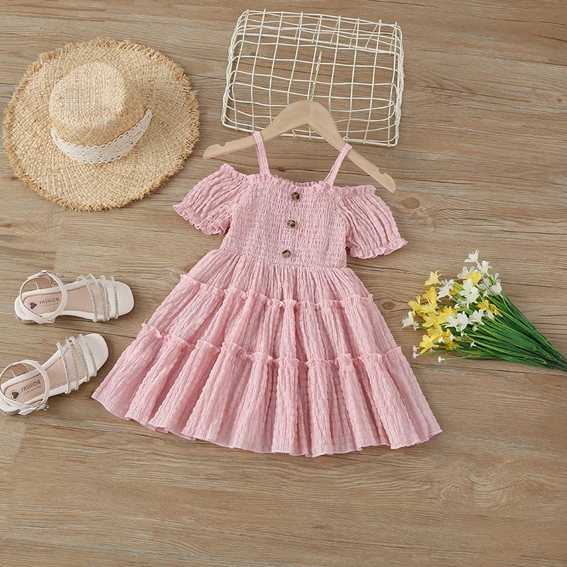 

Новое модное платье принцессы для девочек на бретелях с коротким рукавом модное облегающее плиссированное платье в европейском и американ...