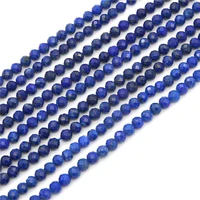 lapis lazuli beads strand faceted round natural gemstone 2 34mm material for jewelry making craft bracelet necklace diy