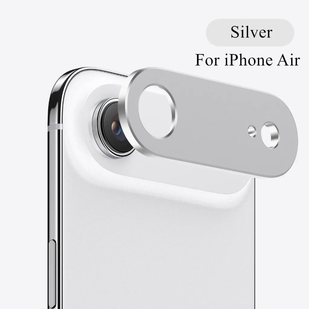 Фото Металлическая наклейка на рамку камеры для iPhone Air 17, воздушный алюминиевый сплав, полая противоскользящая защитная пленка для объектива камеры №5