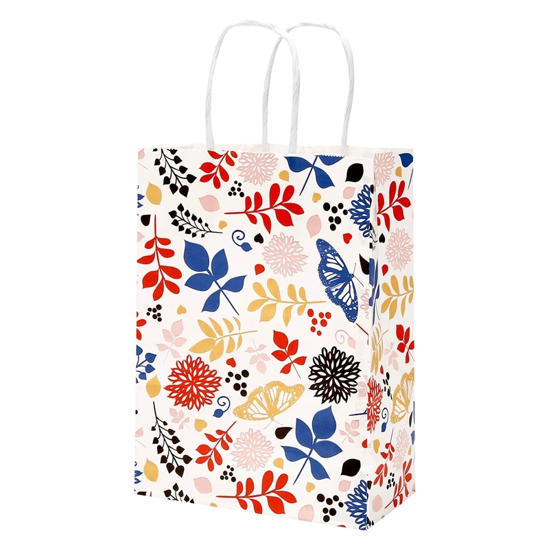 

20Pcs/Lot Kraft Paper Bag Party Wedding Favors Handmade Bread Cookies Gift Bags Vintage Floral Biscuits Packaging Wrapping