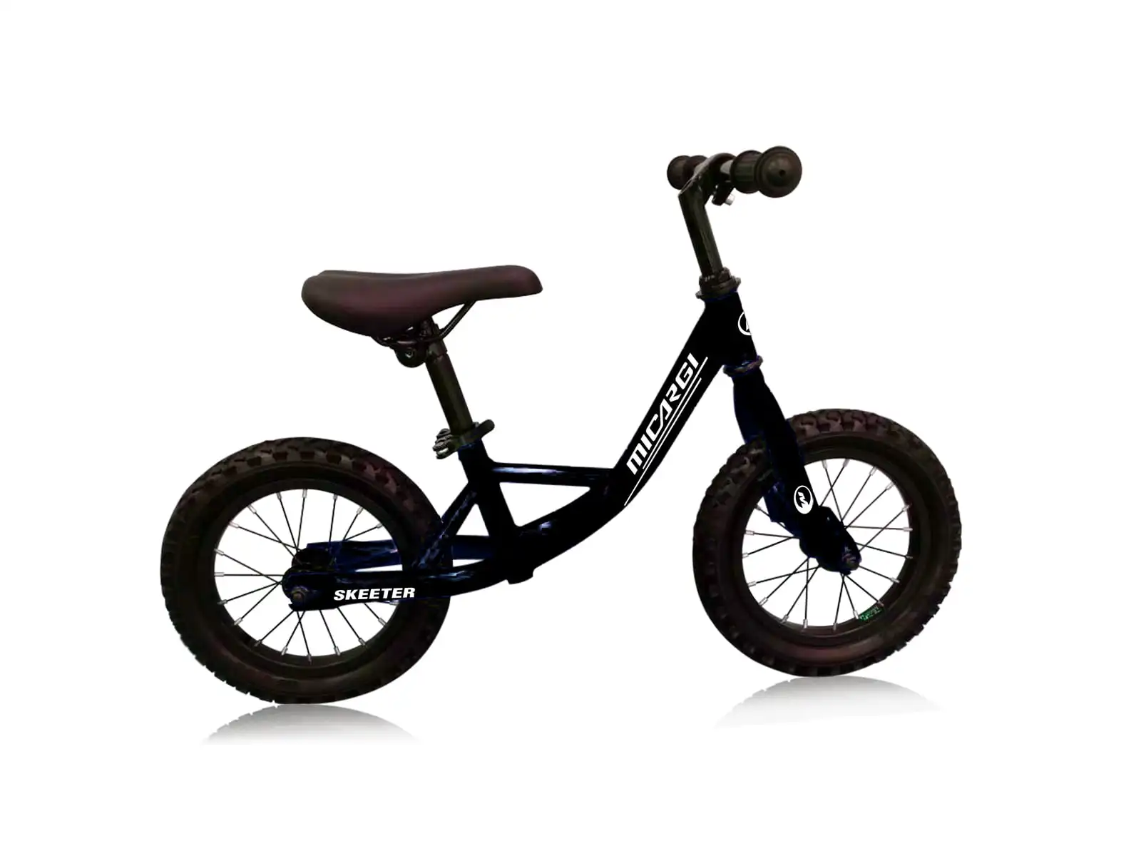 

12" Push Bike Balance Steel Frame Air Tire, Black Wheel Kid's Bike - Black