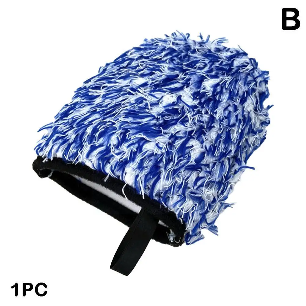 Car Wash Glove Microfiber Coral Velvet Double-Side Hub Finger Wash Pocket Car Mitt Cleaning Wheel 2 Color W5U4