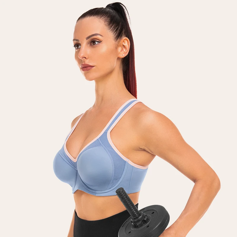 WingsLove High Impact Shockproof Sports Bra Underweire Push Up Sportwear Breathable Quick Dry Training Running Underwear