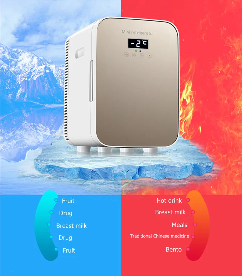 

Car Fridge Beverage Cooler Portable Mini Fridge Freezer Drink Makeup Skin Care for Autos/home Refrigerator Car Small Fridges