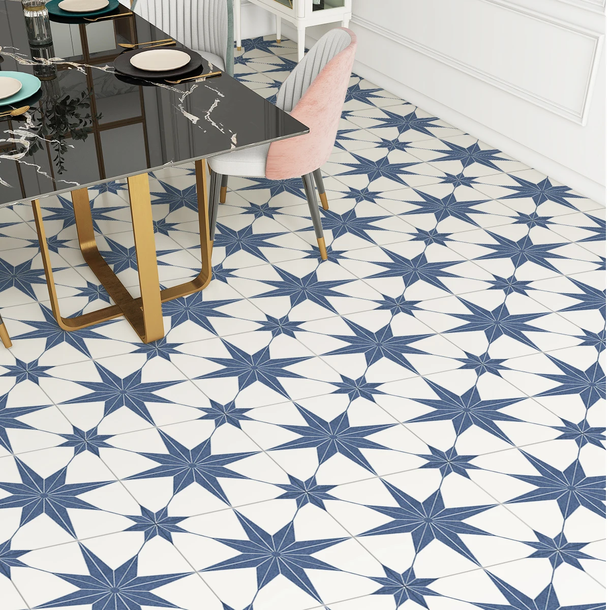 9 шт. самоклеящиеся наклейки на пол в винтажном стиле