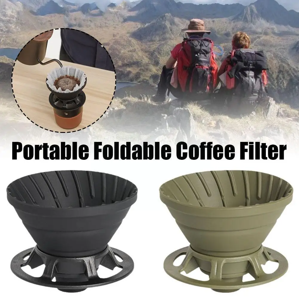 

Reusable Portable Foldable Coffee Filter Food-grade Silicone Coffee Filter Plastic Cup Holder Pour Holder Coffee Dripper S9W3