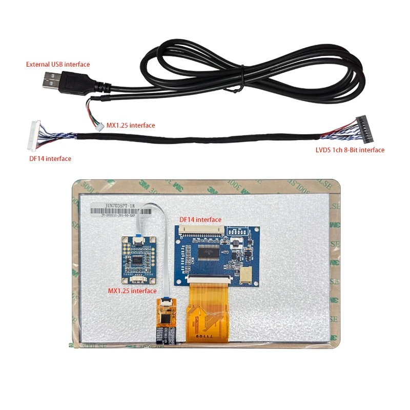 7-дюймовый интерфейс LVDS 1024*600 ЖК-экран 16:9 USB внешняя крышка емкостный сенсорный