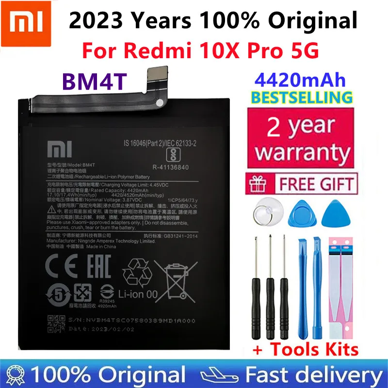 

100% Original New High Quality Xiao Mi BM4T Replacement Phone Battery For Redmi 10X Pro 5G 4520mAh Batteries Bateria