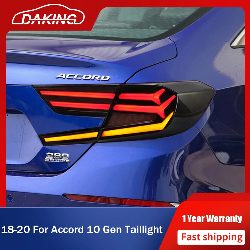 

Светодиодные задние фонари для Honda Accord 2018 2019 2020, задний фонарь в стиле самолета, модный задний фонарь, последовательно движущиеся автомобильные аксессуары