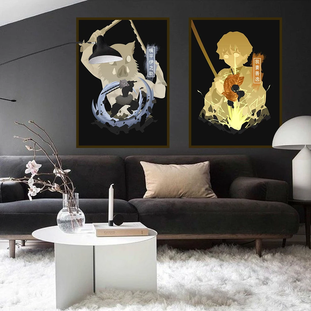 Аниме Demon Slayer Холст Плакат Танджиро Незуко Домашняя Настенная Художественная