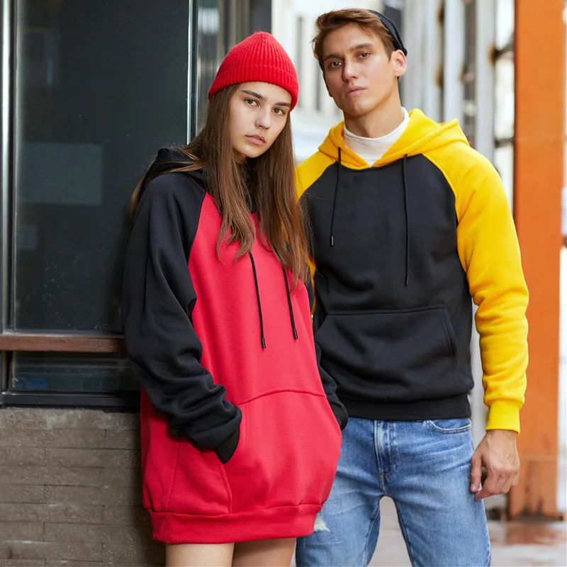 

Men Clothing 2022 Casual Couple Sweatshirt Color Matching Trendy Brand Hoodie Loose Brushed Men's Sweatshirt