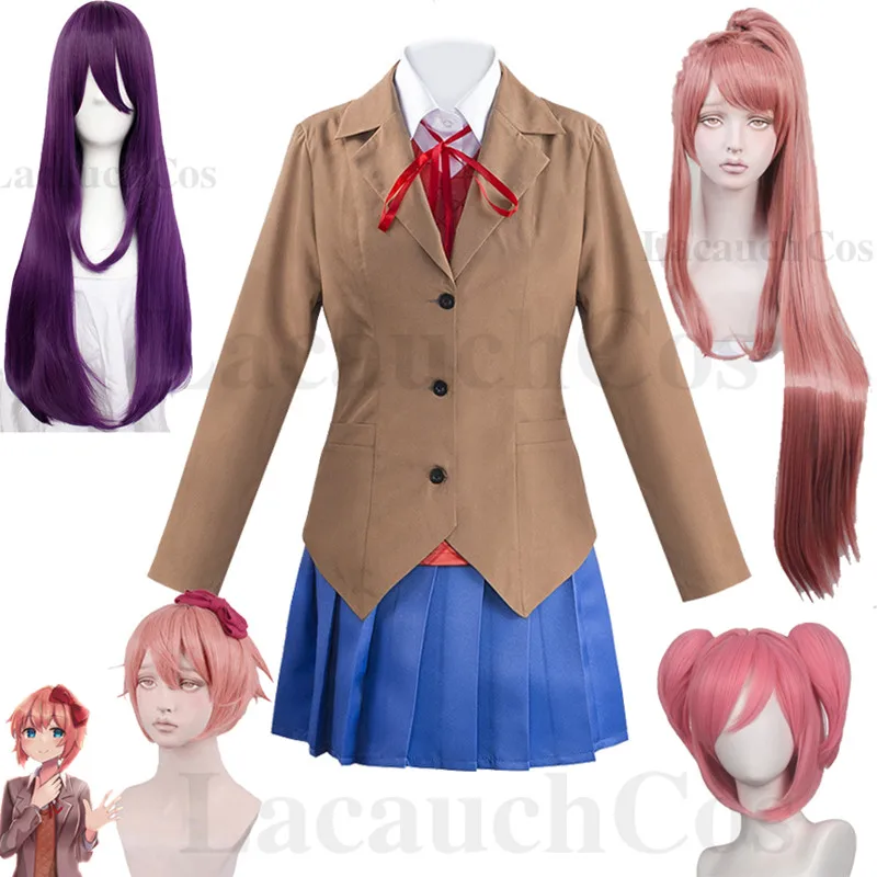 

Game Doki Doki Literature Club Monika Sayori Yuri Natsuki Cosplay Costume School Student Uniform Girls Halloween Costume