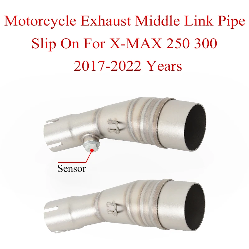 

Motorcycle Exhaust Middle Link Pipe Slip On For Yamaha XMAX 250 300 XMAX250 XMAX300 Moto Escape Stainless Full System 50.5mm