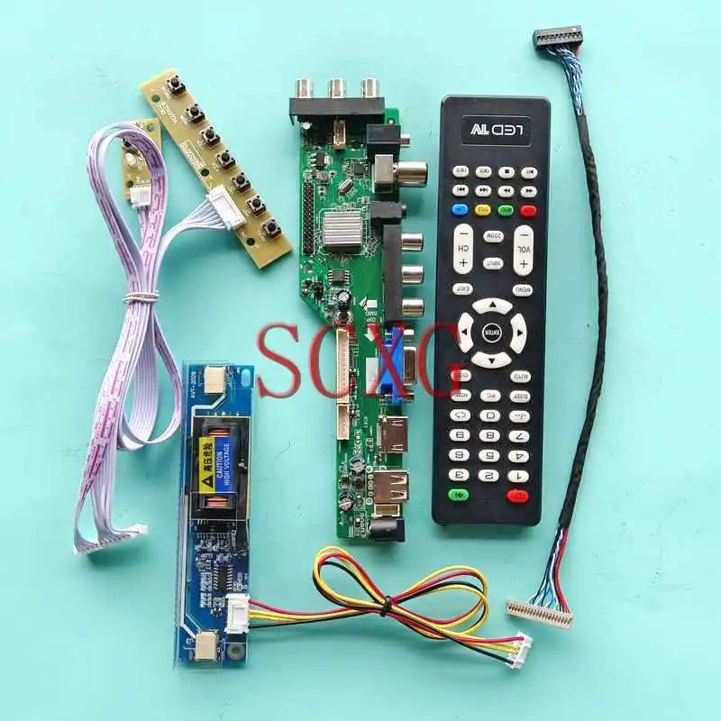 

Плата контроллера цифрового дисплея DVB для G150X1, G150XG01, HT150X02, LVDS, 20 контактов, 1024*768, комплект 2-CCFL, 15 дюймов, USB, HDMI, Совместимость с VGA, AV