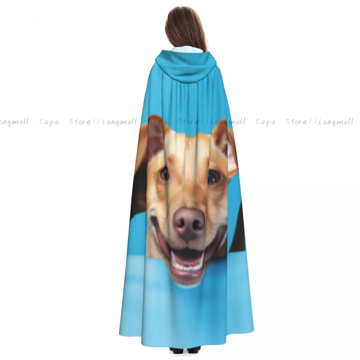 Плащ с милыми собачками и головойми карнавальный костюм капюшоном на Хэллоуин