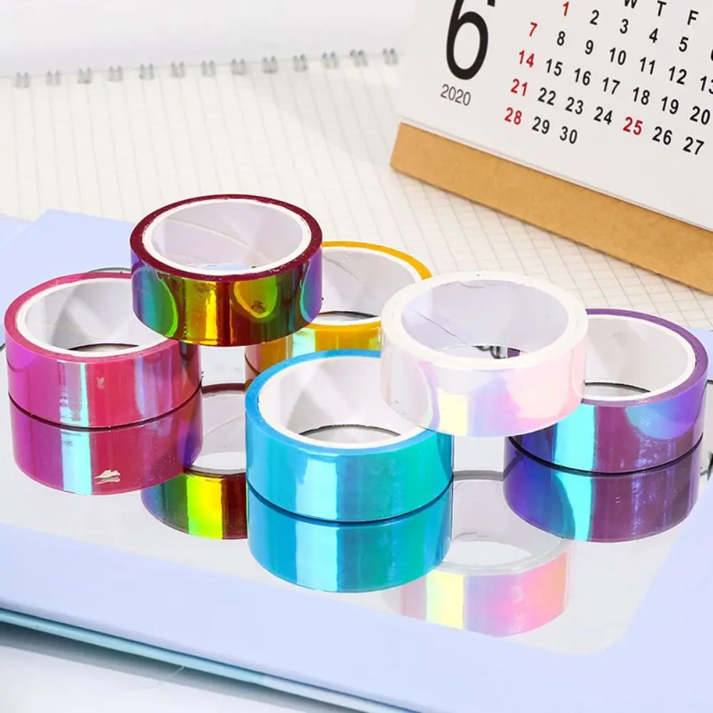 Holographic Gold Graphic Tape Sparkle Tape Water Tear Resistant Metallic Mirror Wrapping Removable with No Residue for Gift Box