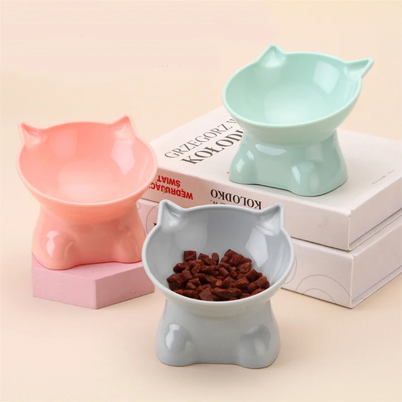 

Pet Bowl Large Capacity Cats Bowls Oblique Mouth Cute Cartoon Cat Shape Cat Dog Food Dispenser Pet Feeder Pets Feeding Supplies