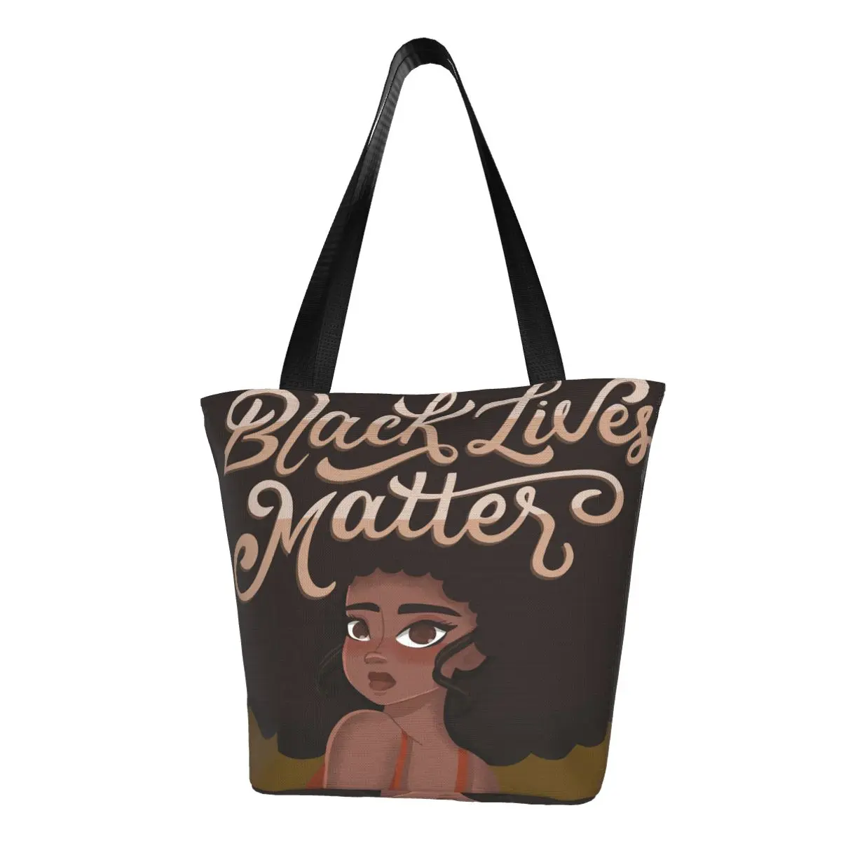 

Женская сумка, черная сумка для покупок с надписью «Life материалом», сумка на плечо, многоразовая сумка для покупок