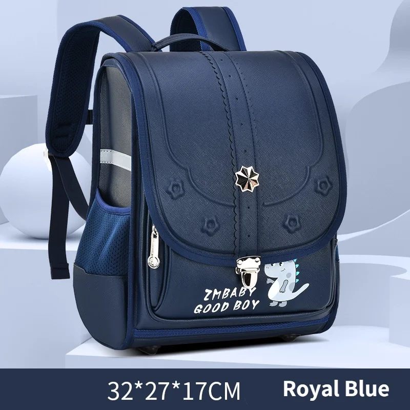 Primary Sweet Girl Boy Bow PU Fashion Large Capacity Backpacks for Students New Children Cartoon Dinosaur Mermaid Schoolbags