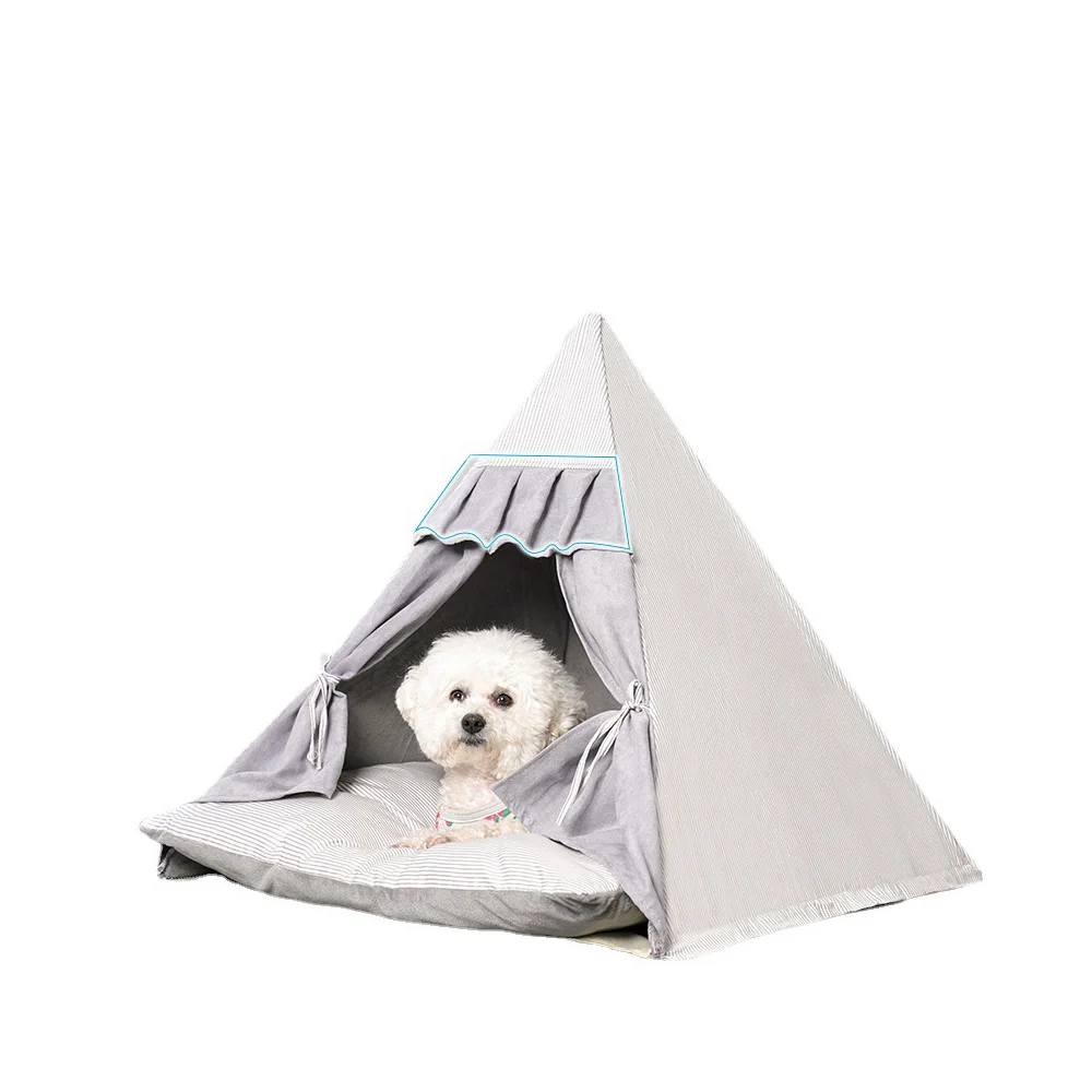 

Breathable Cat Dog Litter Tent Four Seasons Kennel Foldable Universal Indoor Teepee Pet House Breathable Puppy Tent Bed Supplies
