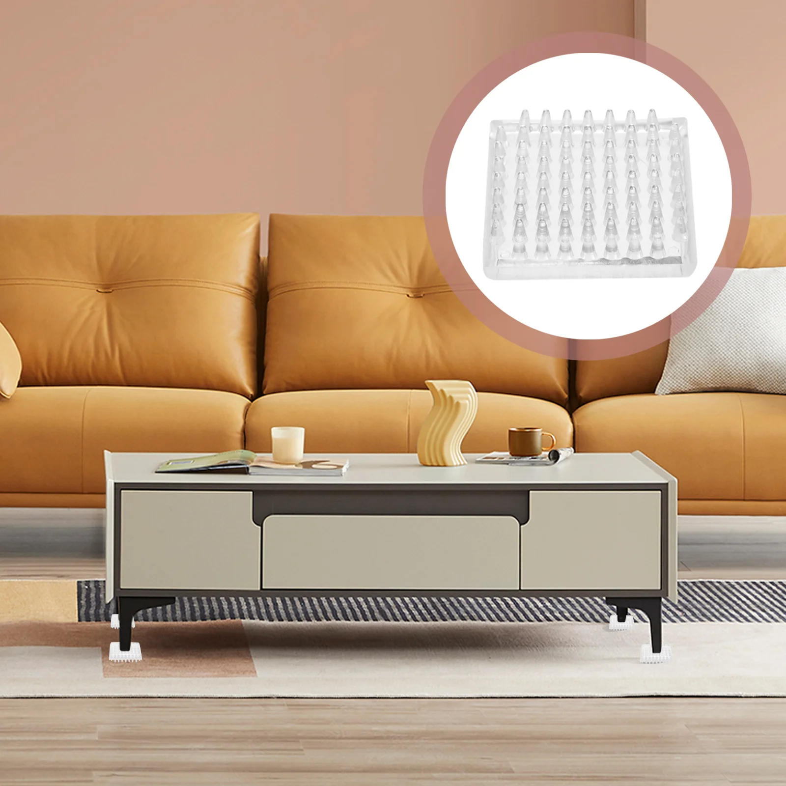 

4 Pcs Furniture Mat Nonslip Rug Chair Legs Pads Couch Stoppers Prevent Sliding Carpet Plastic Grippers Hardwood Floors