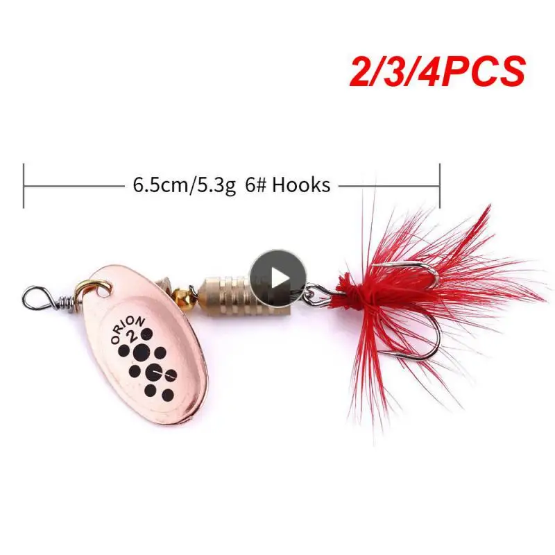 

2/3/4PCS New Arrival Spoon Reflective Rotating Hard Bait Metal Vib Sinking Fishing Tackle All Copper Sequin Bait Fishing Lure