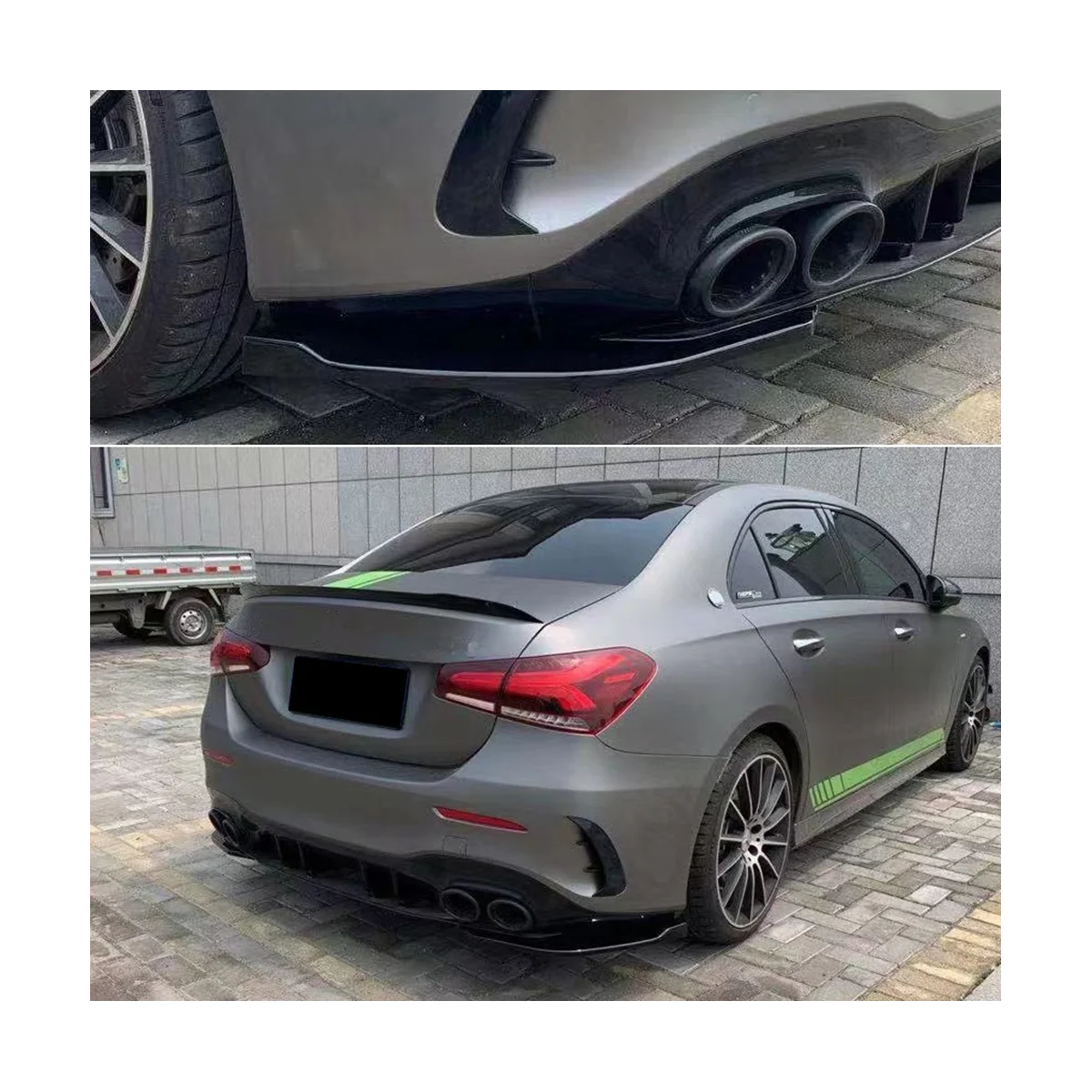 Автомобильный диффузор для заднего бампера боковые разветвители Mercedes Benz A Cl W177 V177